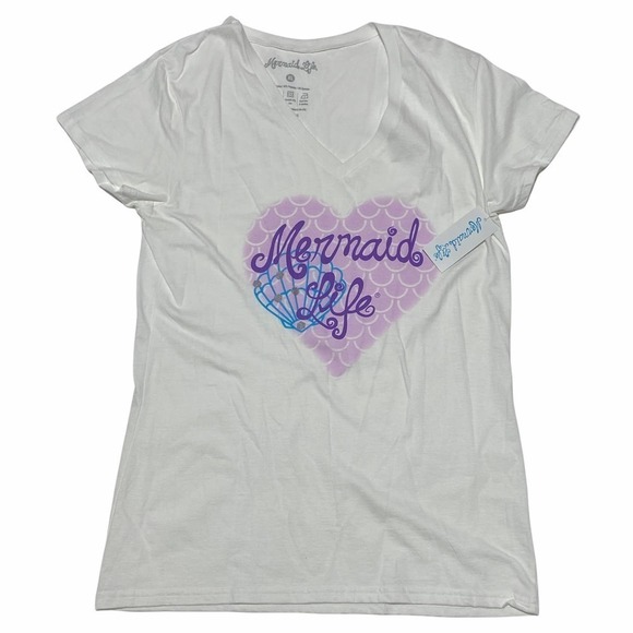 Nwt Mermaid Life White S/S Graphic T-Shirt XL - Picture 5 of 10